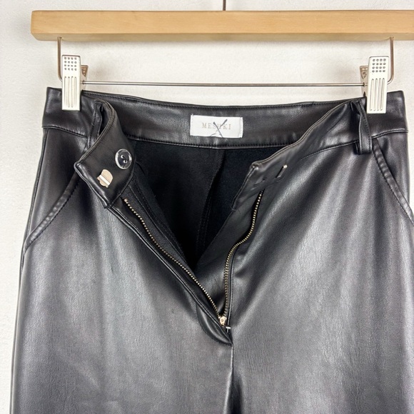Meshki Tyra Black Straight Leg Faux Leather Pants Sz S - Picture 7 of 11